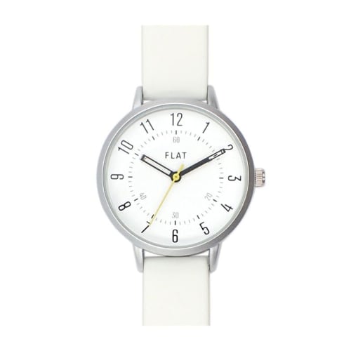 FLAT Simple Rubber Strap Watch Y00421S-1 WH Women's White