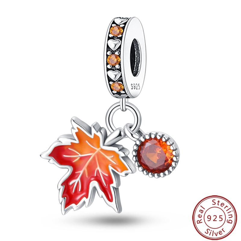 Copper Romantic Autumn Charms Beads Pumpkin Maple Leaf Scarecrow Harvest Pendant 3Mm Diy Fine Jewelry Accessories