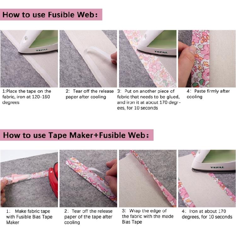 Bias Tape Maker 5 Size 6/9/12/18/25mm Tape Maker Tool Quilting Tool for Fabric Sewing