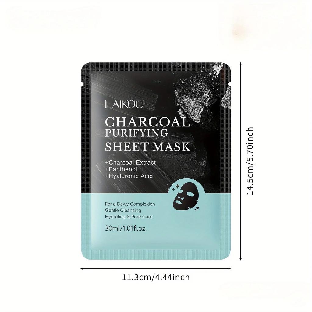 Bamboo Charcoal Mask with Hyaluronic Acid Deep Cleansing Long Lasting Moisturizing for Gentle Skin Care