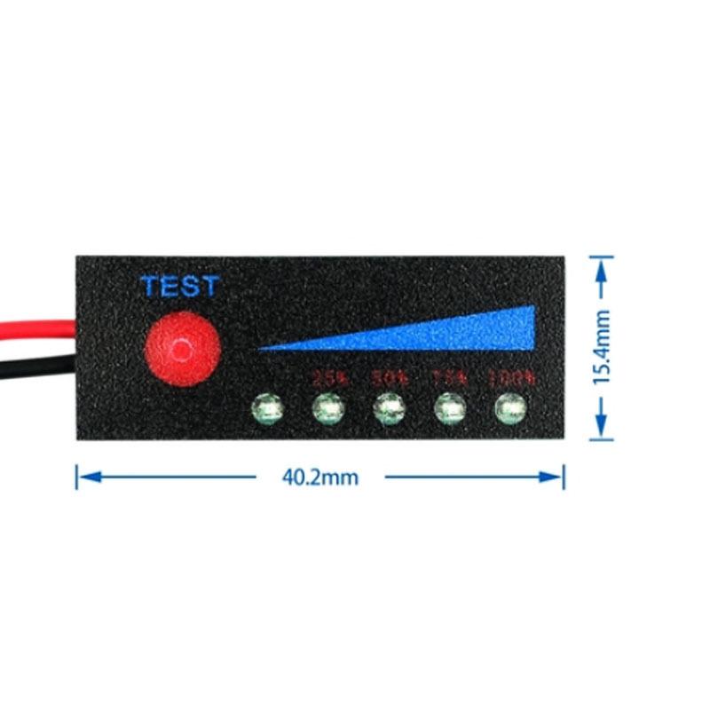 12V1 Car Battery Indicator Board for 3.7V 2S/3S/4S Lithium Packs with Anti-Reverse Connection