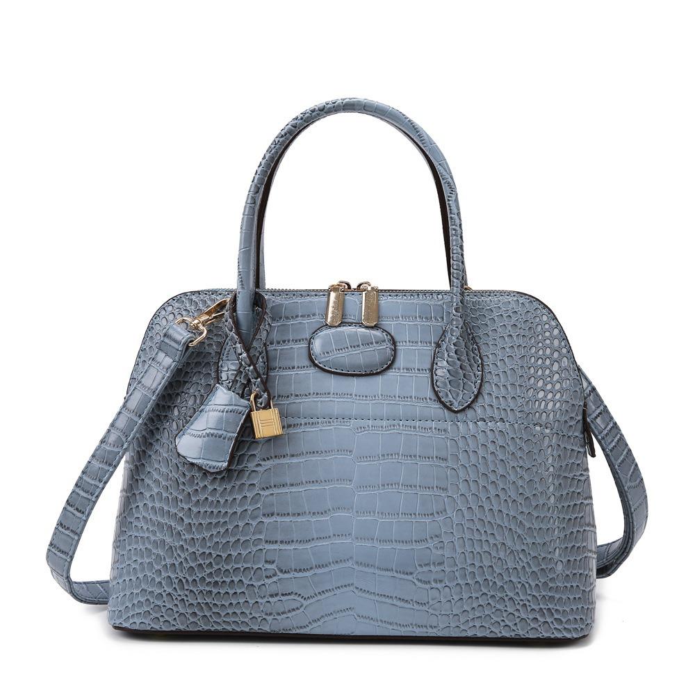 New Women's Bag European and American Fashion Trend Handbag Simple Shell Shape Stone Pattern Single Shoulder Crossbody Bag Wholesale