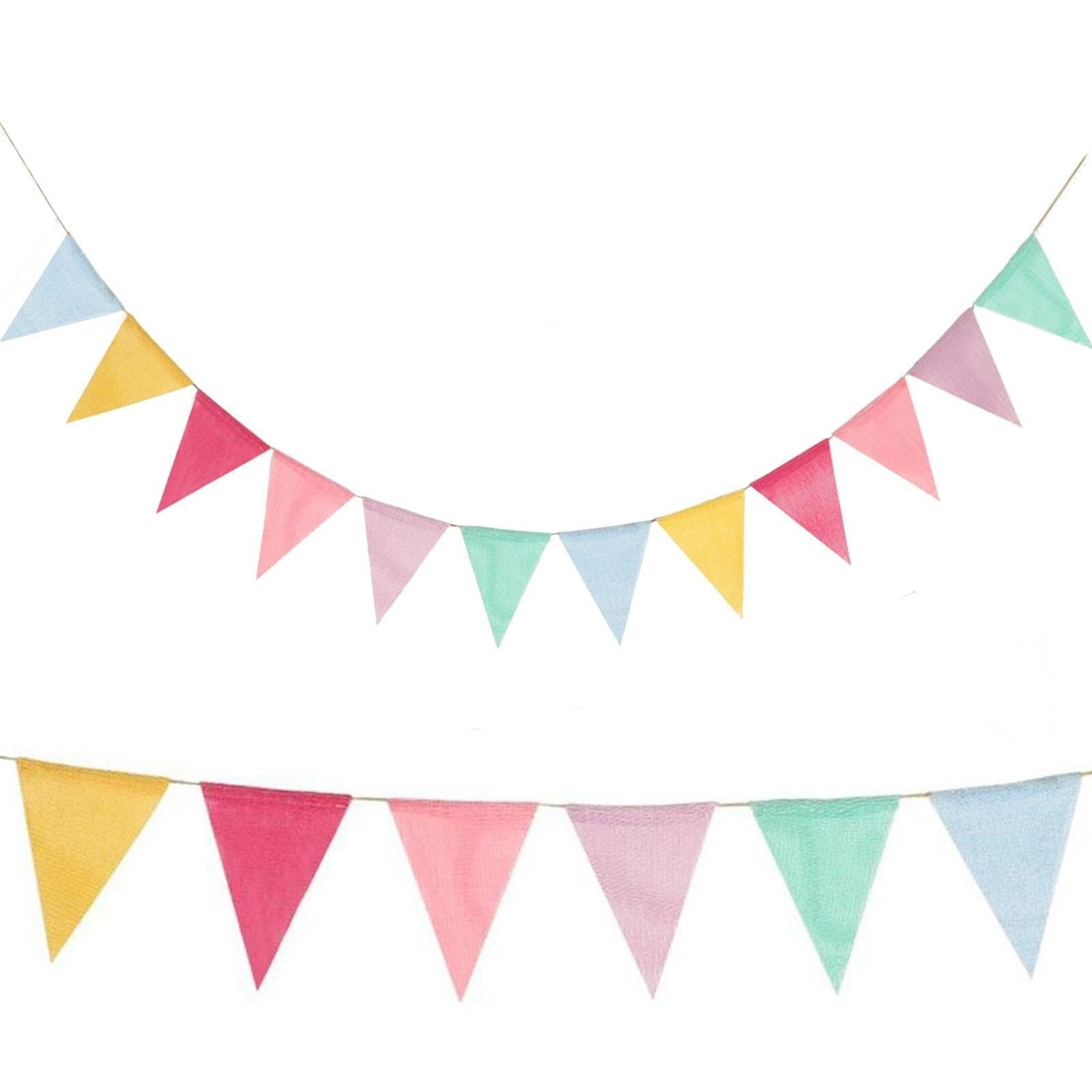 

Linen 6 Colors 12 Pieces of Color Pennant European Wedding Decoration Party Pull Flags Wedding Flags