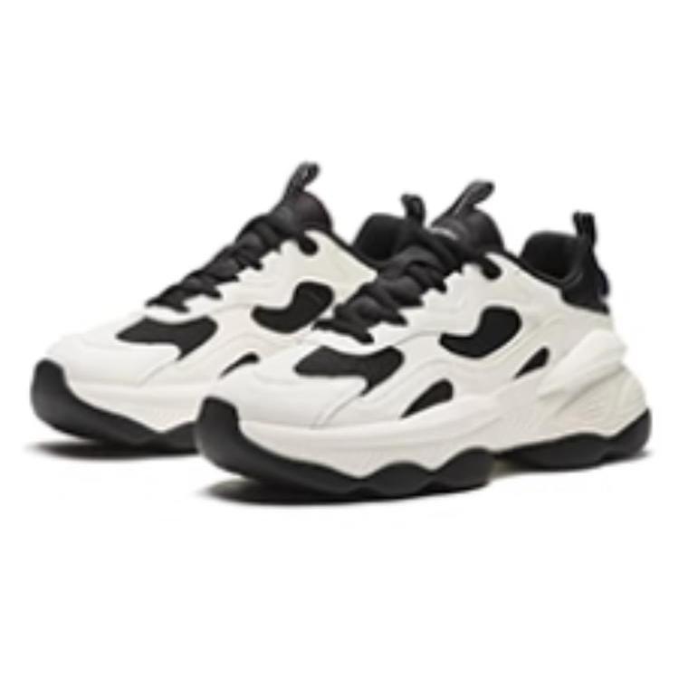 New Anta Durable Breathable Low Top Casual Shoes Women's Black White 122418885-2