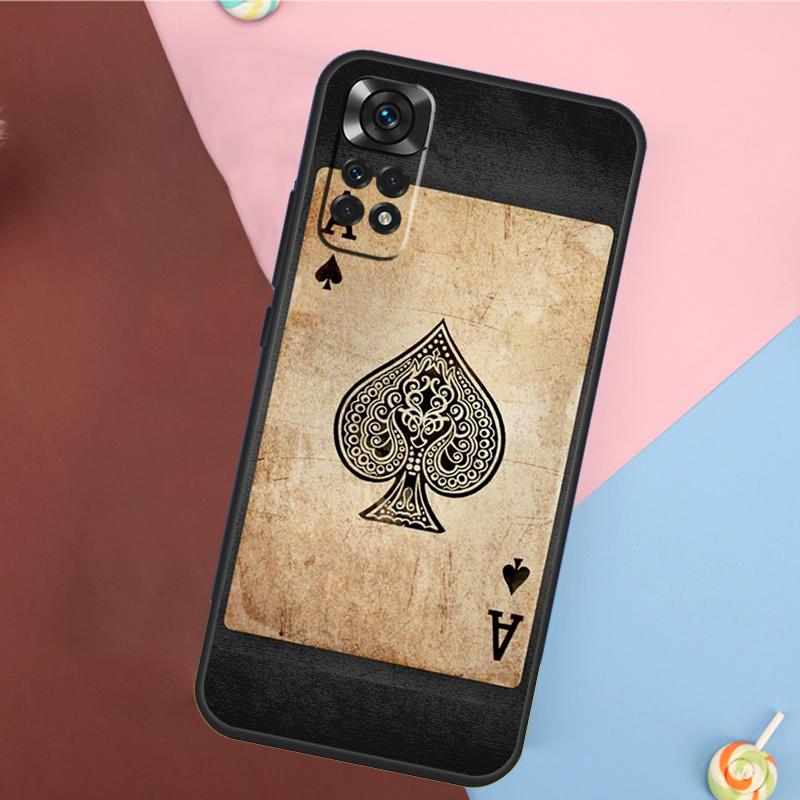 Ace of spades Poker Card Cover For Xiaomi Redmi Note 13 Pro 14 12 11 9 10 9S 10S 11S 12S Redmi 14C 10C 12C 13C Case