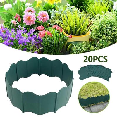 20Pcs Garden Fence PP Lawn Path Border DIY Plant Flower Border Yard Lawn Palisade Decorations Accessories