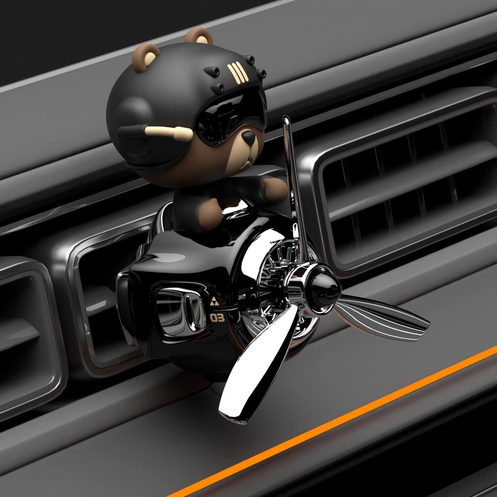 Bear Air Freshener Car Plane Rotating Aromatherapy Diffuser Bear Pilot Automobile Cool Car Fragrance Fun Diffuser Perfume