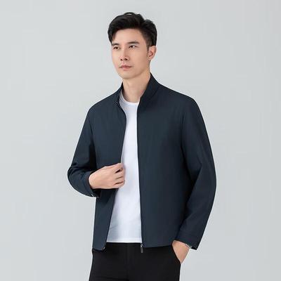 Yiliteng Men's Business Casual Stand Collar Jacket