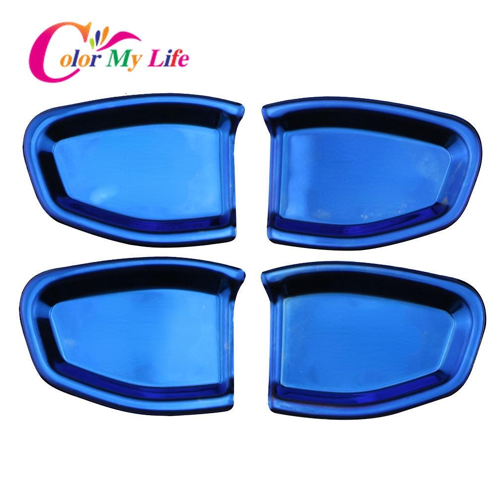 Color My Life 4Pcs/Set Stainless Steel Inner Door Bowl Protection Sequins Cover for Jeep Renegade 2015 - 2022