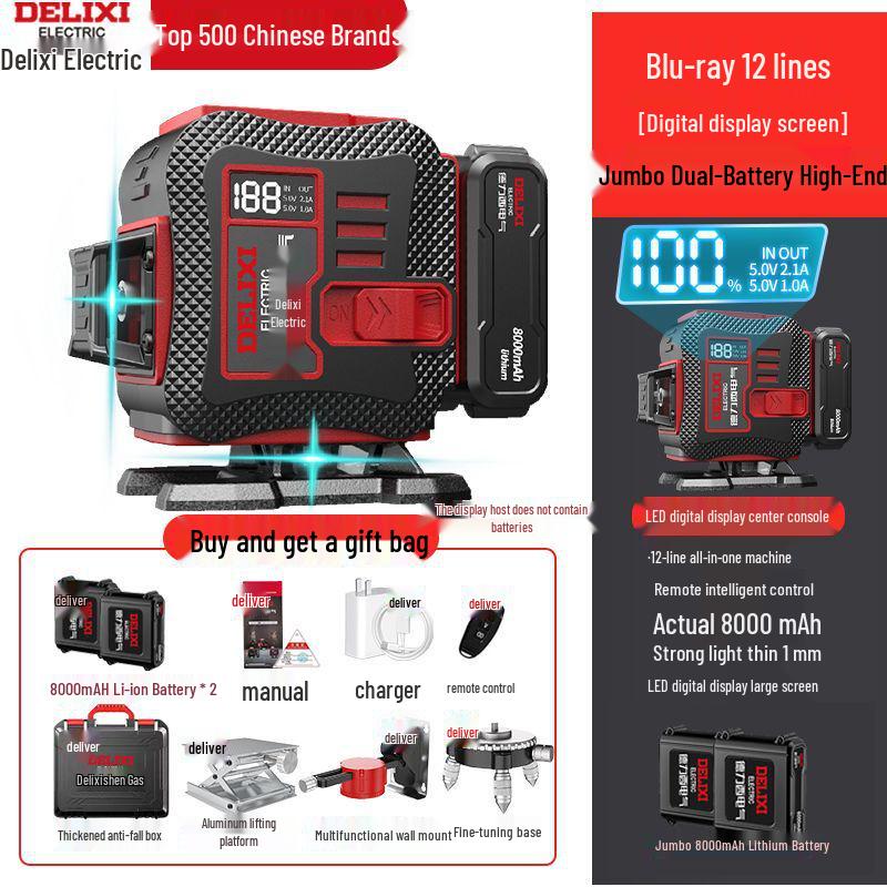 DELIXI 12-Point High Precision Green Laser Level for Outdoor Use