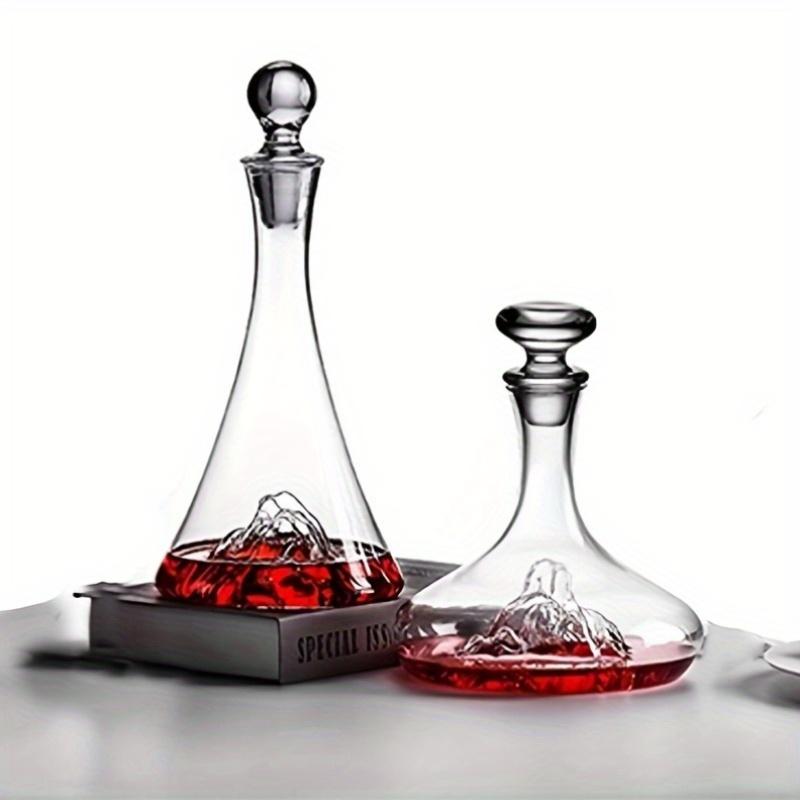 Handcrafted Wine Decanter Featuring an Ice Mountain Motif, Perfect for Aerating Red Wine Without The Need for Electricity