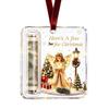 Money Gift Decor Christmas Cash Holder Ornament, Acrylic Angel Santa Cat Transparent for Xmas Tree, Holiday Party Hanging Decoration with Lanyard Easy