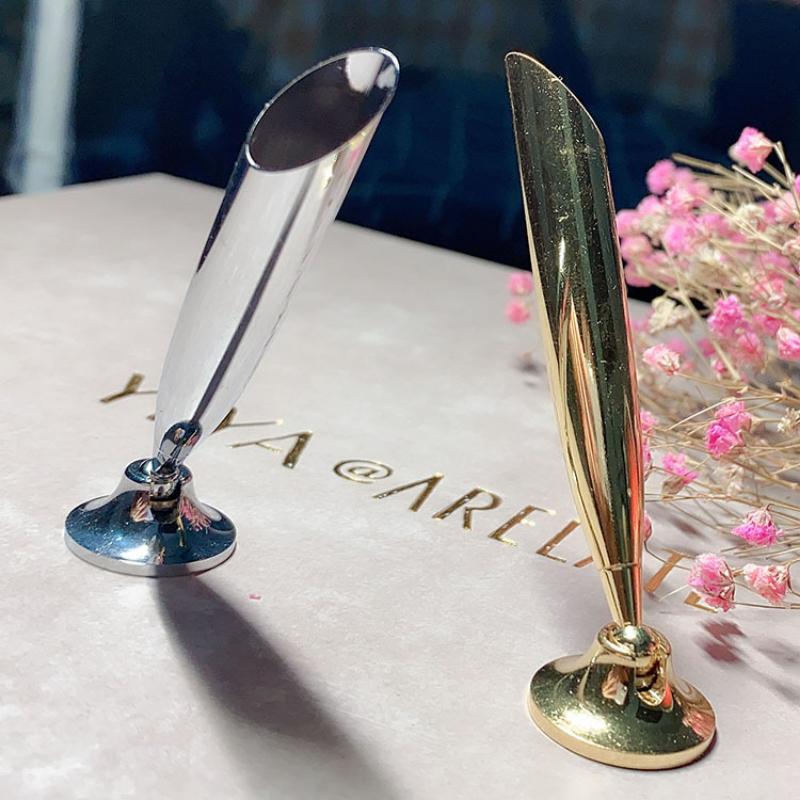 Desktop-Stift, Bleistift, Kugelschreiber, drehbarer Ständer, Hotel-Rezeption, Unterschriften-Stiftsockel, Gold/Silber, fester Sockel, Studenten-Schreibwaren