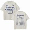 Summer Funny Hannah Bahng Blue Graphics Vintage Washed Tshirt Streetwear Men Harajuku Short Sleeve TShirt Pop Oversized Clothes