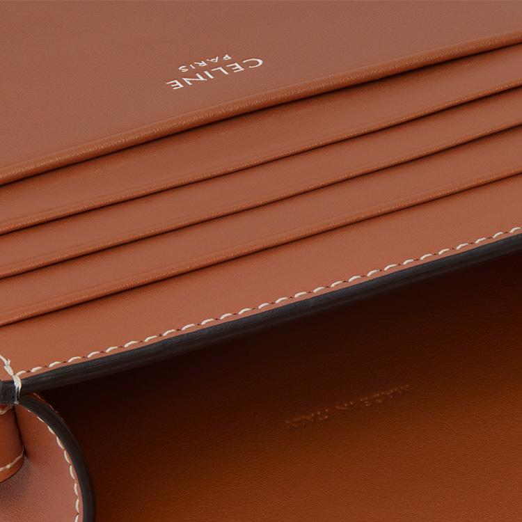 Celine Monogramm-Druck Magnetverschluss Leder Geldbörse Herren Geldbörse Braun 10K882EEN-04LI