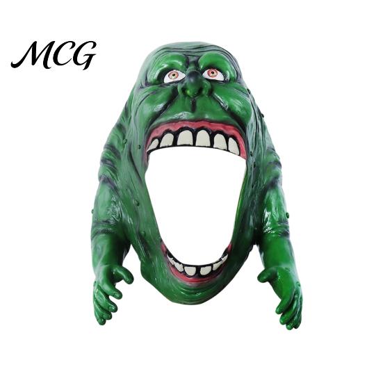 Halloween Costume Latex Hood Masque, Spooky Frog Full Head Masque Face Ghost for Halloween, Masquerade Party, Cosplay Costume, Role Playing зелёный
