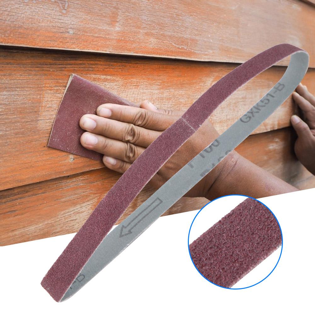 10pcs 452x15mm Sanding Belt Abrasive Band Replacement for Belt Sander 40-120 Grit (40#)