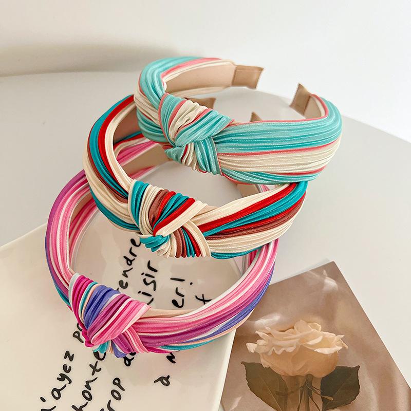 Spring Summer Women Beautiful Print Cloth Knotted Hairbands Fashion Girls Hair Hoop Accessories