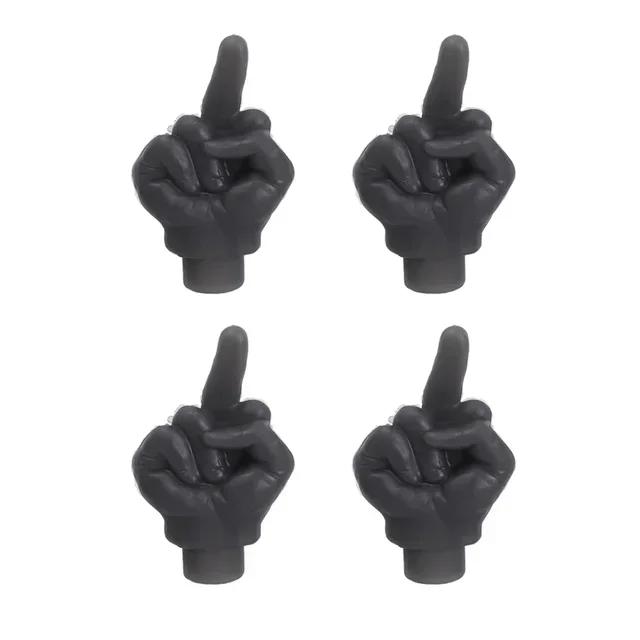 Personality Decor Car Middle Finger Styling Tire Valve Cap Wheel Nozzle Dustproof Waterproof Tyre Valve Stem Caps Accessories