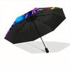 Mario Neon Automatic Folding Umbrella - Lightweight, Retractable Design with 8-Rib Durability, Perfect for Outdoor Adventures, Fashionable A