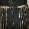 Gold Silver Waist Chain Bright Dance Skirts Jewelry for Parties Festivals