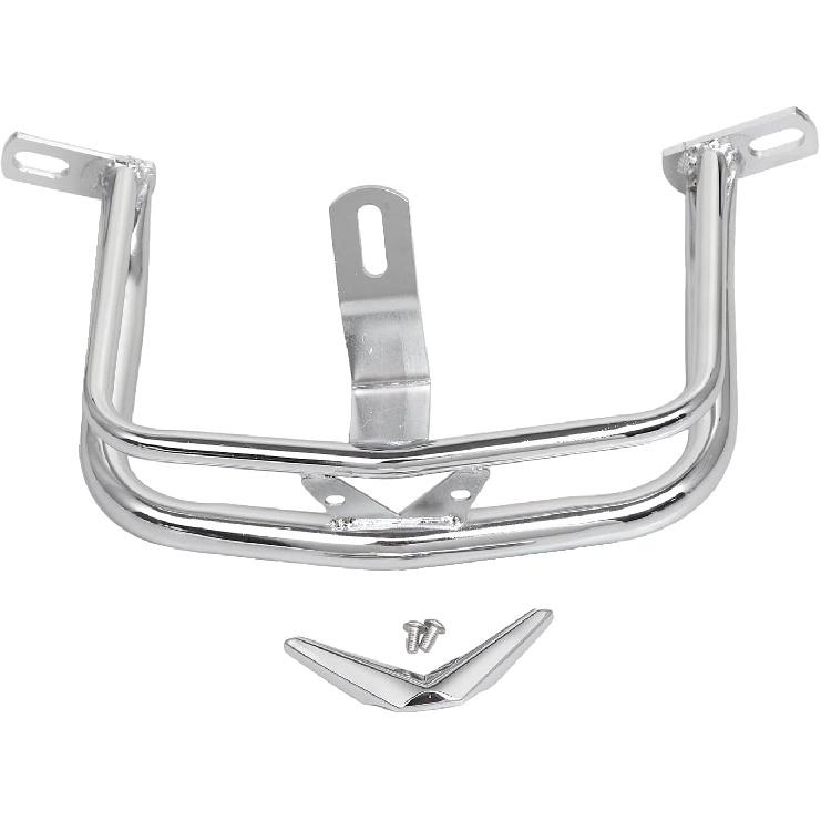 

Chrome Metal Rear Fender Rail Trim Bumper V-Design Guard for Harley Road King Road Street Electra Glide FLT FLHT FLHR FLHRC 1980-2008, FLTR