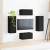 Wall Mounted TV Cabinet Set 2 pcs Black Particleboard