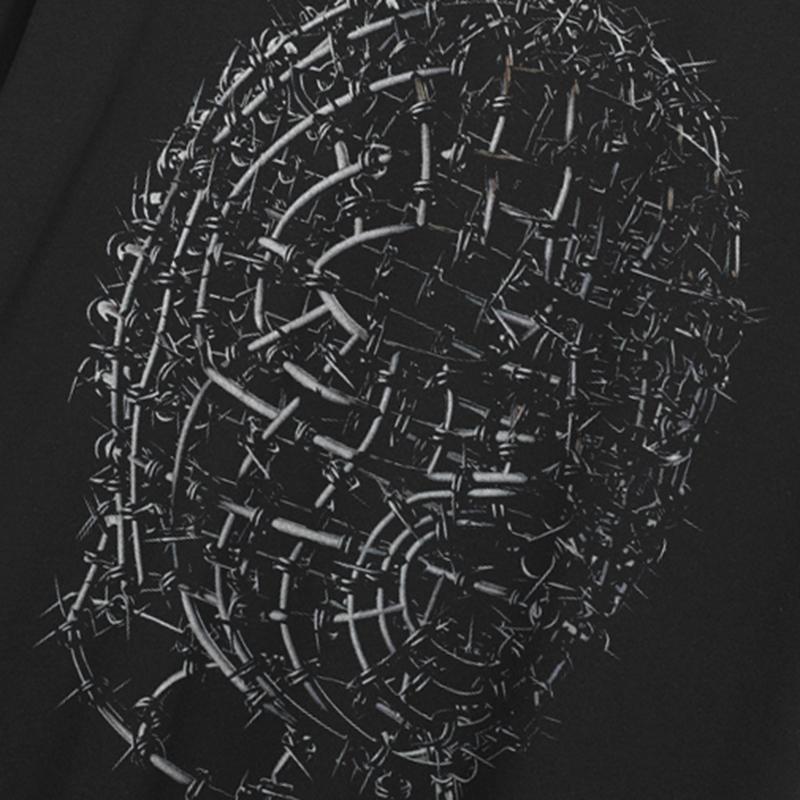 Streetwear Stahlhelm Grafik Schwarzes T-Shirt Baumwolle Unisex Oberteile T-Shirts Sommer Kurzarm T-Shirt