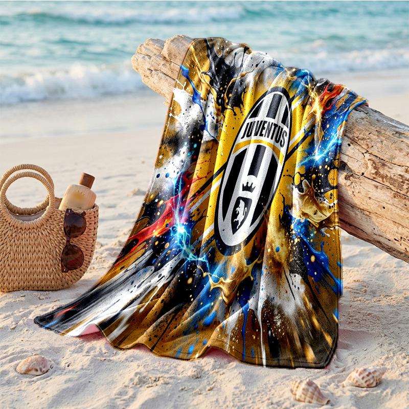 Asciugamano da Spiaggia in Microfibra con Stampa Juventus FC Asciugatura Rapida Assorbente Grande Asciugamano per Spiaggia Nuoto Viaggio