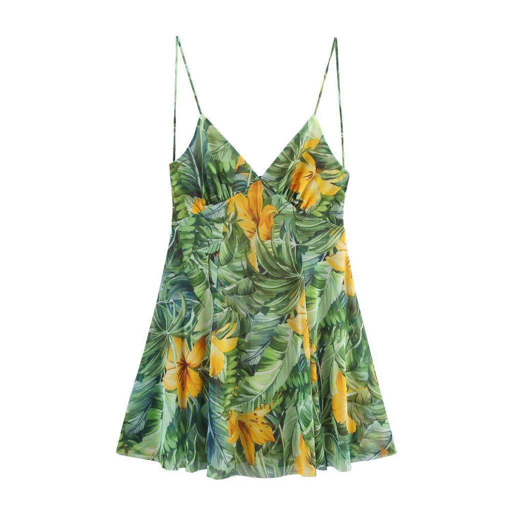 2025 Women's Summer Sexy Slim Fit Spaghetti Strap Backless Beach Dress