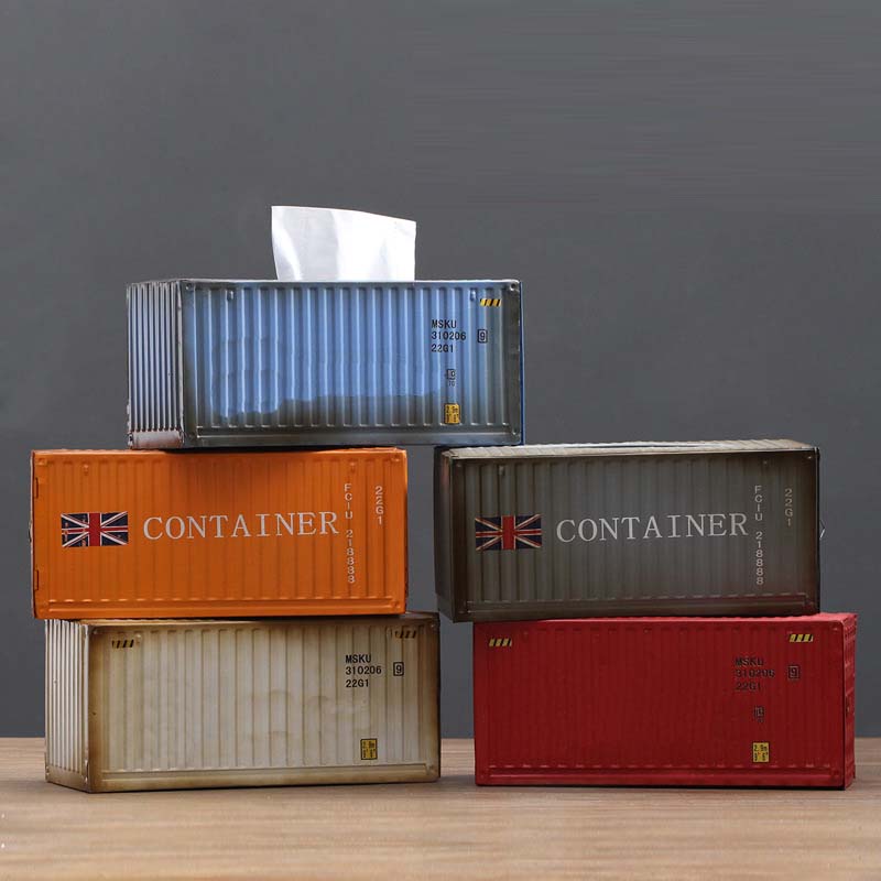 Container Tissue Box Versandbehälter Modell Kreative Lagerung Serviettenhalter Desktop Storage Serviettenbox Mode Dekoration