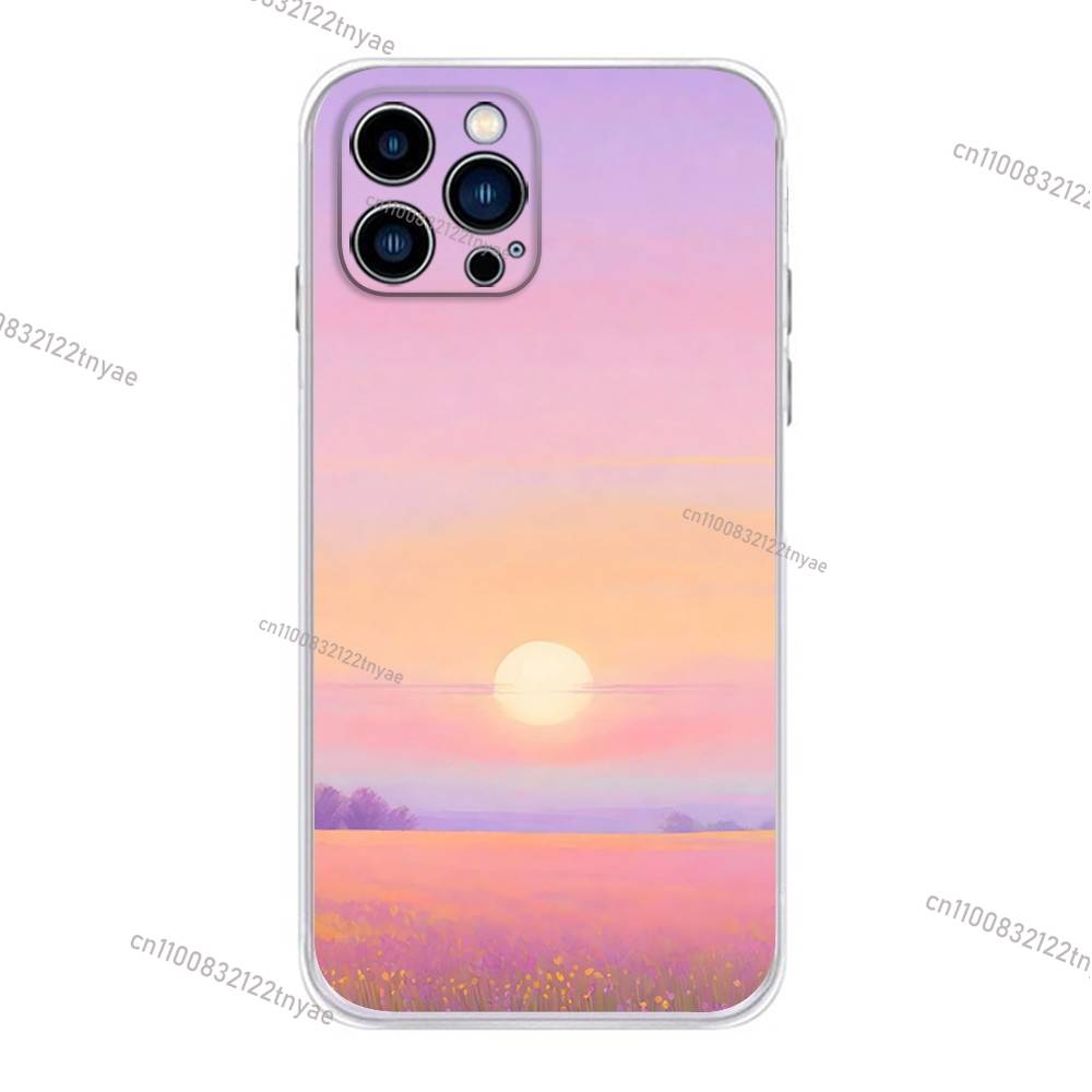 Sunset Silicone Phone Case For iPhone 16,15,Pro,Max,14,Plus,13,12,11,E Mini Air,17,Pro Drop Protection Cover TPU
