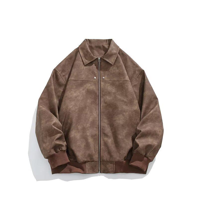American Men's Cleanfit Retro Solid Lapel Jacket – Trendy High-End Motorcycle Cool Look