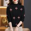 Women's autumn and winter new winter short thickened bottoming shirt mother red inner top semi-turtleneck sweater
