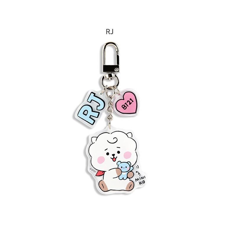 Japan and Korea Fashion Youth Troupe Cartoon Keychain Male and Female Couples Cute Bag Transparent Acrylic Keyring Pendant