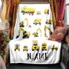 Construction Vehicles And Equipment Showcase Blanketcustomize Your Name Lightweight Comfortable And Stylish Blanket For Travel Bed Home Chair Office