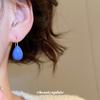 New Blue Oil Drop Ear Hook Retro Niche Design Earrings Light Luxury High-end Commuter Earrings Wholesale