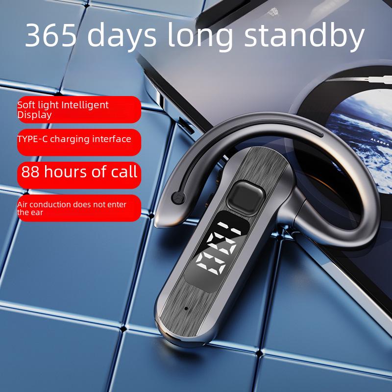 M26 Bone Conduction Bluetooth Headset: Wireless, High-Power, Digital Display, Voice Control, Open-Ear Design for Sports & Business Use