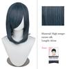 40cm Anime Synthetic White Purple Cosplay Wigs Short Green Hair Straight Silver Wig Pink Hairpiece Short Wig with Bangs