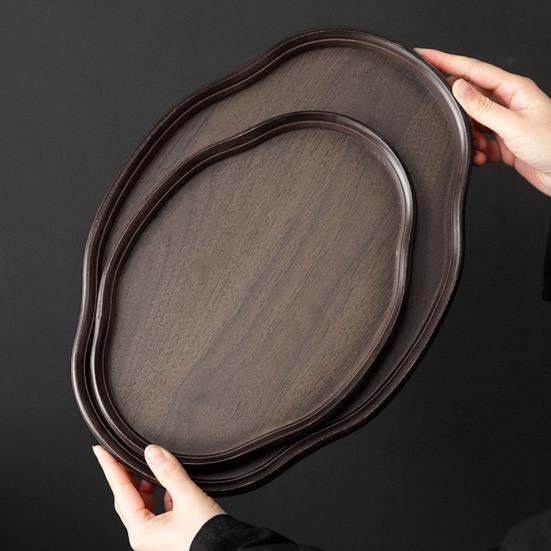 Yousheng Bamboo Serving Tray Fruit Platter Tea Cup Storage Tray Multi-Purpose Snack Platter for Fruit Desserts Cheese