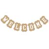 Kraft Paper Welcome Banner Rustic Vintage Pull String Party Decoration for Home Garden Wedding School Office Birthday