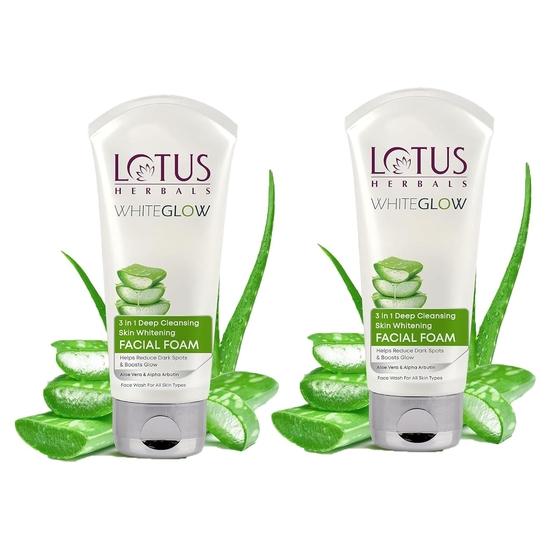 Lotus Herbals 3 In 1 Deep Cleansing Facial Foam 100g (Pack of 2)
