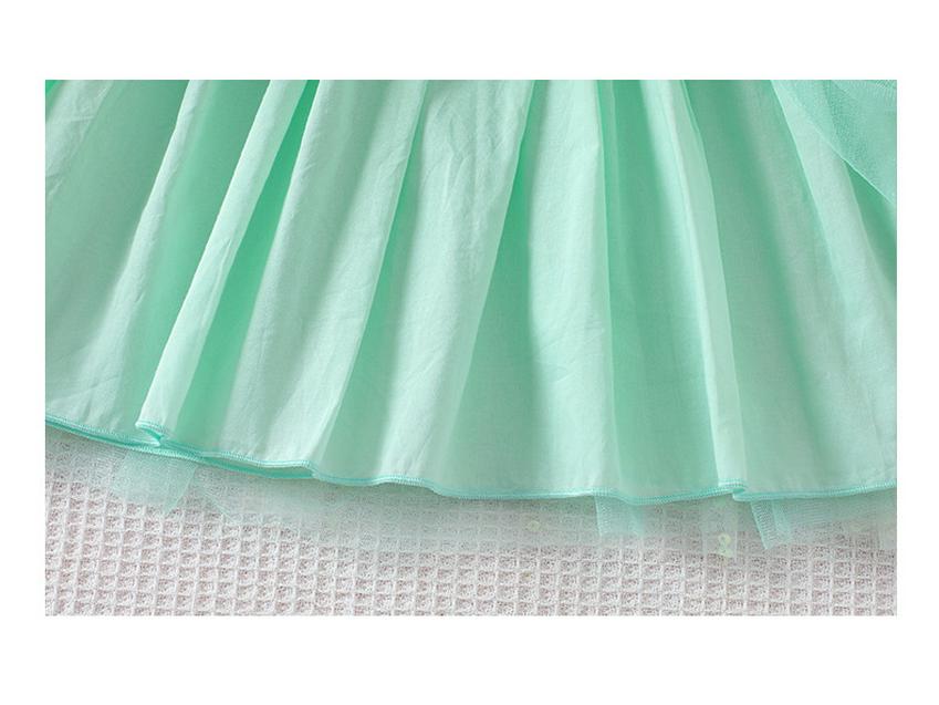 Mädchen Pailletten-Mesh Spaghetti-Träger Kleid - Sommer Meerjungfrau Prinzessin Kostüm