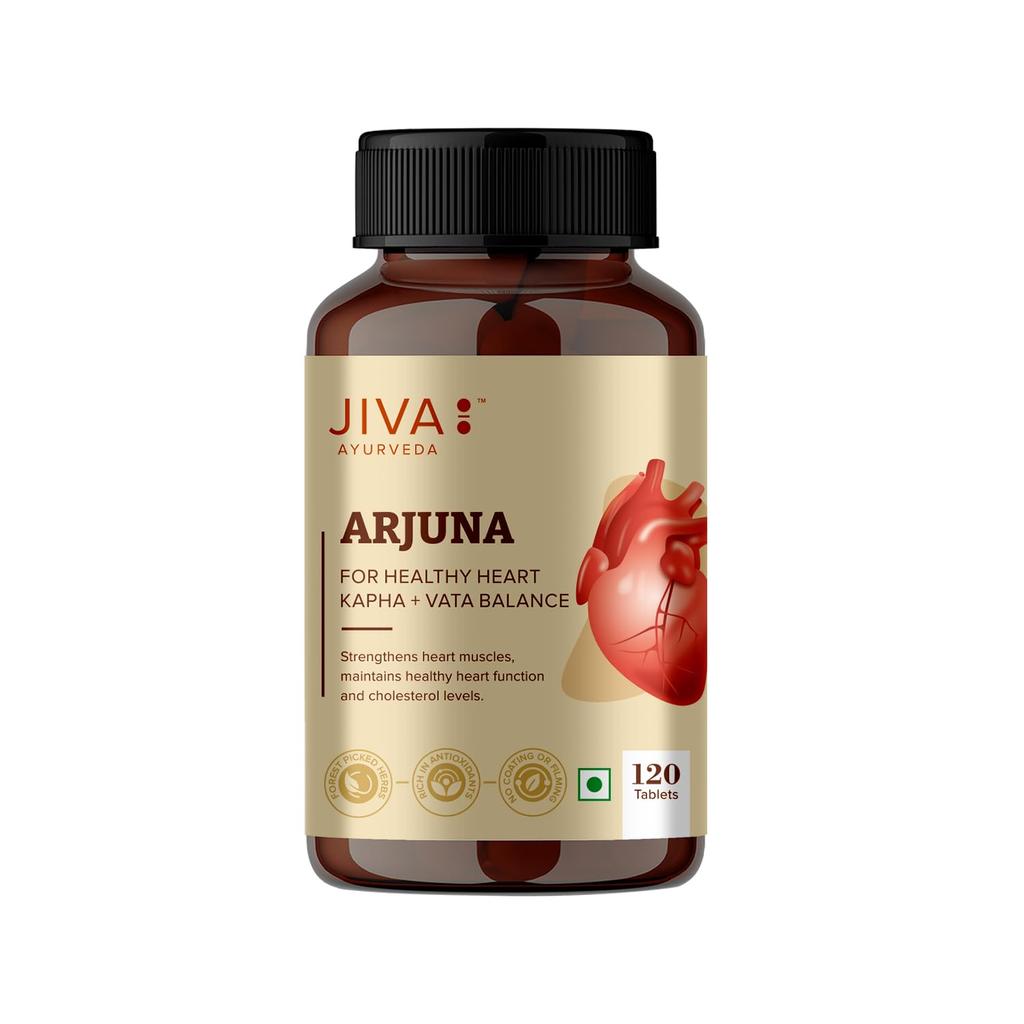 Jiva Arjuna - 120 * 2 Tablets | Promotes Heart Health | 100% Pure & Natural | Helps To Maintain Cholestrol Level | Goodness Of Arjuna, Babool & C