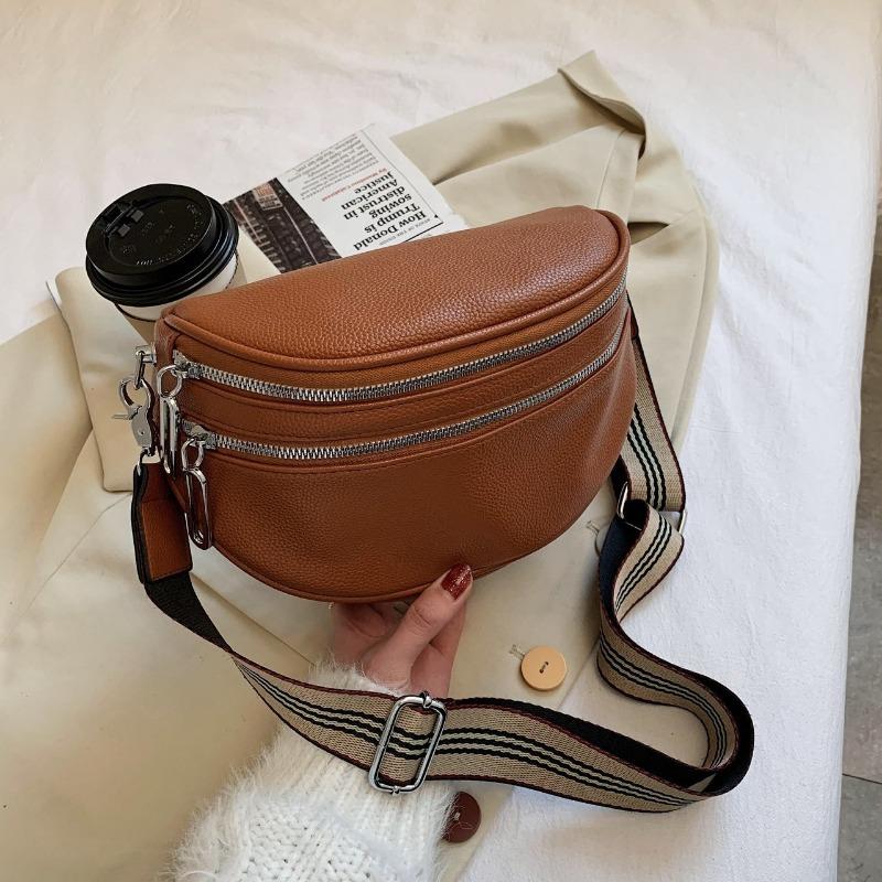 

Retro wide shoulder strap waist bag fashionable and popular single shoulder women s bag oblique versatile atmospheric breast bag