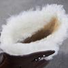 Johnature Genuine Leather Snow Boots Women's Shoes Plush Warm Versatile Soft Soled Mid-calf Boots