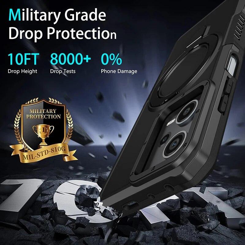 Pro Xiaomi Redmi Note 11 Pro Pouzdro na telefon s kroužkovým stojánkem pro Note 11 12 9 8 Poco X3 X5 M4 Pro 4G 5G Hard Shell kryty pro Xiaomi 11T