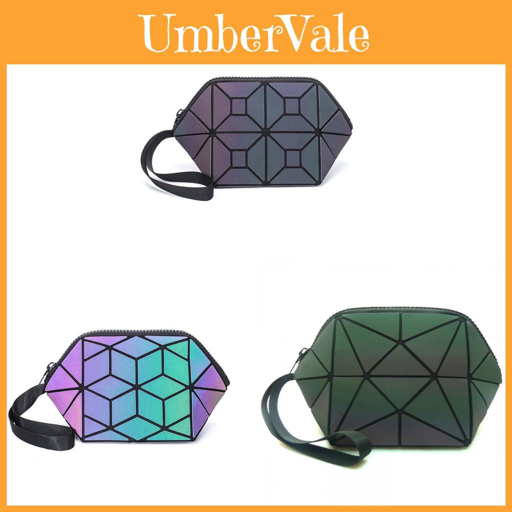 Pu Night Light Geometric Pattern Handbag For Women With Organizer And Gift Purpose
