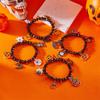 Halloween Wraith Pumpkin Bat Alloy Bracelet Lightweight Jewelry Beaded Wrist Chain Bangle For Women And Girls