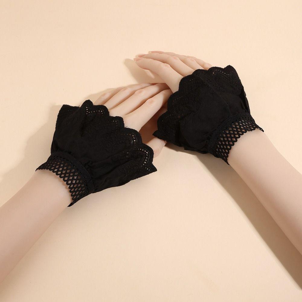 Fashion Lace Ruffled Wrist Fake Sleeves Cuffs Comfortable Costume Accessory Fake Cuff Soft Sweater Cuffs Stage Performance